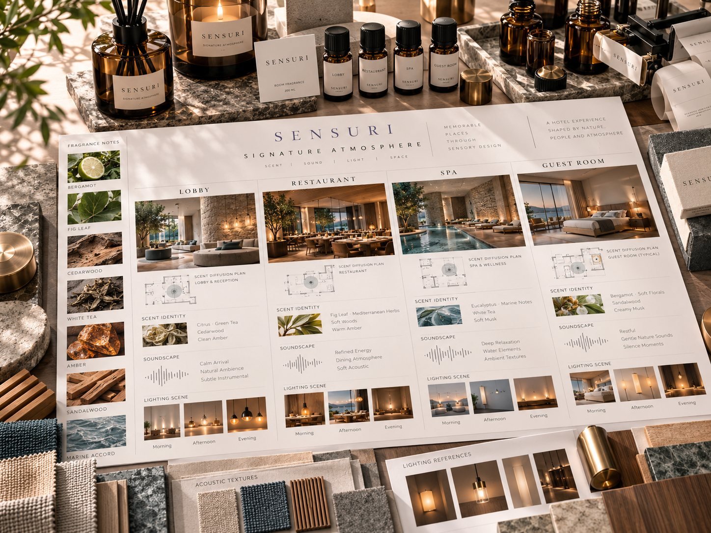 Signature atmosphere brochure with material and image references